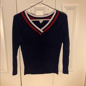 Navy blue long sleeve v neck